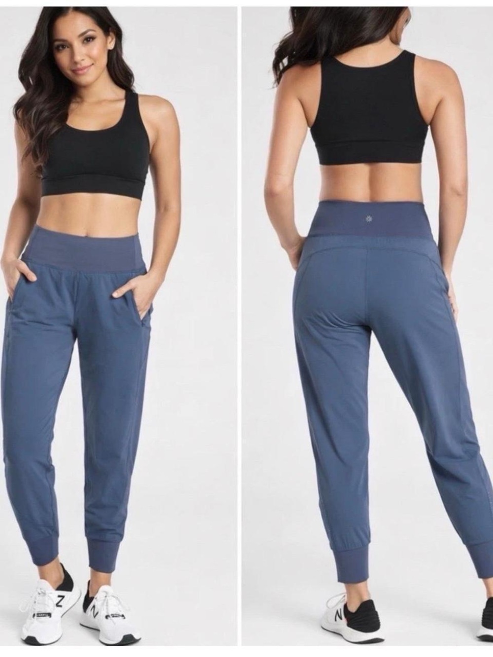 Athleta Slate Blue High-Waist Distance Jogger Pants, Large